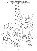 CABINET AND STIRRER PARTS Diagram and Parts List for GMC305PRB00  Whirlpool Microwave Oven Combo