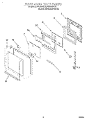 UPPER OVEN DOOR Diagram and Parts List for RBD305PDB6  Whirlpool Wall Oven
