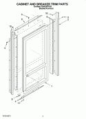 CABINET AND BREAKER TRIM PARTS Diagram and Parts List for KBRO36FTX03  KitchenAid Refrigerator