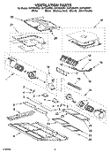 VENTILATION PARTS Diagram and Parts List for GH7208XRQ1  Whirlpool Microwave