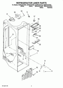 REFRIGERATOR LINER PARTS Diagram and Parts List for GD5RVAXVB02  Whirlpool Refrigerator