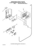 DISPENSER FRONT PARTS Diagram and Parts List for KSF26C4XYB02  KitchenAid Refrigerator