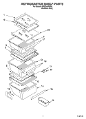 REFRIGERATOR SHELF Diagram and Parts List for GD5THGXKS02  Whirlpool Refrigerator