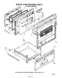 DOOR AND DRAWER Diagram and Parts List for RHM988PW  Whirlpool Range