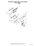 CONTROL PANEL AND LATCH PARTS Diagram and Parts List for IUD6100YW1  Whirlpool Dishwasher