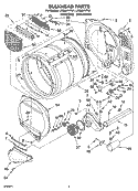 BULKHEAD PARTS Diagram and Parts List for LGQ8611PW1  Whirlpool Dryer