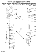 MOTOR AND ICE CONTAINER PARTS Diagram and Parts List for GD5NVAXSL01  Whirlpool Refrigerator