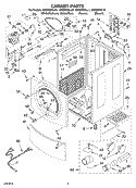 CABINET PARTS Diagram and Parts List for GEW9200LQ1  Whirlpool Dryer