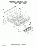 UPPER RACK AND TRACK PARTS Diagram and Parts List for WDT710PAYW1  Whirlpool Dishwasher