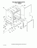 TUB AND FRAME PARTS Diagram and Parts List for KUDE70CVSS0  KitchenAid Dishwasher