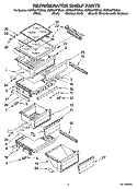 REFRIGERATOR SHELF PARTS Diagram and Parts List for KSRS25FTWH03  KitchenAid Refrigerator