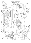 CABINET Diagram and Parts List for 3CGP2951DW1  Whirlpool Dryer