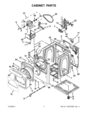 CABINET PARTS Diagram and Parts List for WED8600YW2  Whirlpool Dryer