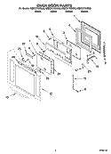 OVEN DOOR PARTS Diagram and Parts List for KEBC277KSS05  KitchenAid Wall Oven