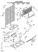 UNIT PARTS Diagram and Parts List for ET6JTKYKT01  Whirlpool Refrigerator