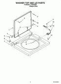 WASHER TOP AND LID PARTS Diagram and Parts List for LTE5243DQ8  Whirlpool Washer Dryer Combo