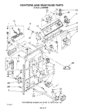 CONTROLS AND REAR PANEL Diagram and Parts List for LA5380XSW0  Whirlpool Washer
