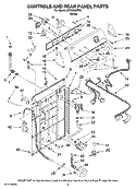 CONTROLS AND REAR PANEL PARTS Diagram and Parts List for NTW5705TQ0  Whirlpool Washer