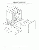 TUB AND FRAME PARTS Diagram and Parts List for GU2800XTVB2  Whirlpool Dishwasher