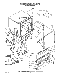 TUB ASSEMBLY Diagram and Parts List for DU8900XY0  Whirlpool Dishwasher