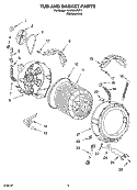 TUB AND BASKET PARTS Diagram and Parts List for KHWS01PMT1  KitchenAid Washer