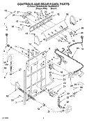 CONTROLS AND REAR PANEL PARTS Diagram and Parts List for 7MLSQ8543JT5  Whirlpool Washer