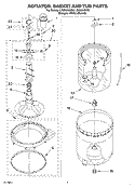 AGITATOR, BASKET AND TUB Diagram and Parts List for LSQ9010KQ0  Whirlpool Washer