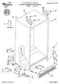 CABINET, LITERATURE Diagram and Parts List for 8ED20ZKXFW02  Whirlpool Refrigerator