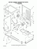DRYER CABINET AND MOTOR PARTS Diagram and Parts List for WGT3300SQ2  Whirlpool Washer Dryer Combo