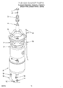 TUB AND BASKET Diagram and Parts List for LTE5243DQ2  Whirlpool Washer Dryer Combo