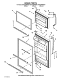 DOOR PARTS Diagram and Parts List for W5TXEWFWT01  Whirlpool Refrigerator