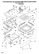 EVAPORATOR, ICE CUTTER GRID AND WATER PARTS Diagram and Parts List for KUIA18NNJS7  KitchenAid Ice Maker