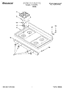 COOKTOP Diagram and Parts List for TGS325GW1  Estate Range