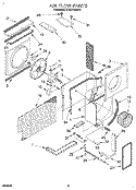 AIR FLOW Diagram and Parts List for 3PACH16DD0  Whirlpool Air Conditioner