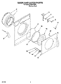 DOOR AND LATCH PARTS Diagram and Parts List for KHWV01RSS0  KitchenAid Washer