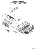 LOWER RACK PARTS, OPTIONAL PARTS (NOT INCLUDED) Diagram and Parts List for GU3600XTSY1  Whirlpool Dishwasher