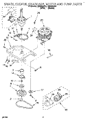 BRAKE, CLUTCH, GEARCASE, MOTOR & PUMP Diagram and Parts List for LMR5243AN1  Whirlpool Washer