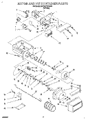 MOTOR AND ICE CONTAINER Diagram and Parts List for 3VED27DQBW00  Whirlpool Refrigerator