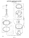 AGITATOR, BASKET AND TUB Diagram and Parts List for LA5000XPW5  Whirlpool Washer
