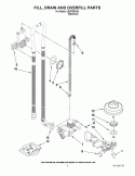 FILL, DRAIN AND OVERFILL PARTS Diagram and Parts List for IUD9750WS3  Whirlpool Dishwasher