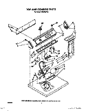 TOP AND CONSOLE PARTS Diagram and Parts List for LE9520XTW1  Whirlpool Dryer