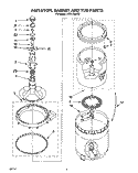 AGITATOR, BASKET AND TUB Diagram and Parts List for LBT6133AN0  Whirlpool Washer