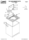 TOP AND CABINET PARTS Diagram and Parts List for ETW4400VQ0  Estate Washer