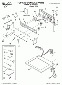 TOP AND CONSOLE PARTS Diagram and Parts List for 3XLER5437KQ5  Whirlpool Dryer