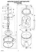 AGITATOR, BASKET AND TUB PARTS Diagram and Parts List for TAWS850PQ2  Estate Washer