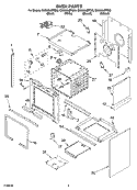 OVEN PARTS Diagram and Parts List for GW395LEPQ00  Whirlpool Range