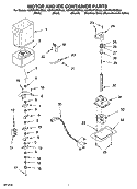 MOTOR AND ICE CONTAINER PARTS Diagram and Parts List for KSRP25FSBL00  KitchenAid Refrigerator