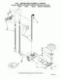 FILL, DRAIN AND OVERFILL PARTS Diagram and Parts List for KUDK30IVSS3  Whirlpool Dishwasher