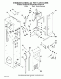 FREEZER LINER AND AIR FLOW PARTS Diagram and Parts List for KSSS48QTB04  KitchenAid Refrigerator