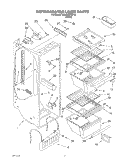 REFRIGERATOR LINER Diagram and Parts List for 3XARG458WP00  Whirlpool Refrigerator